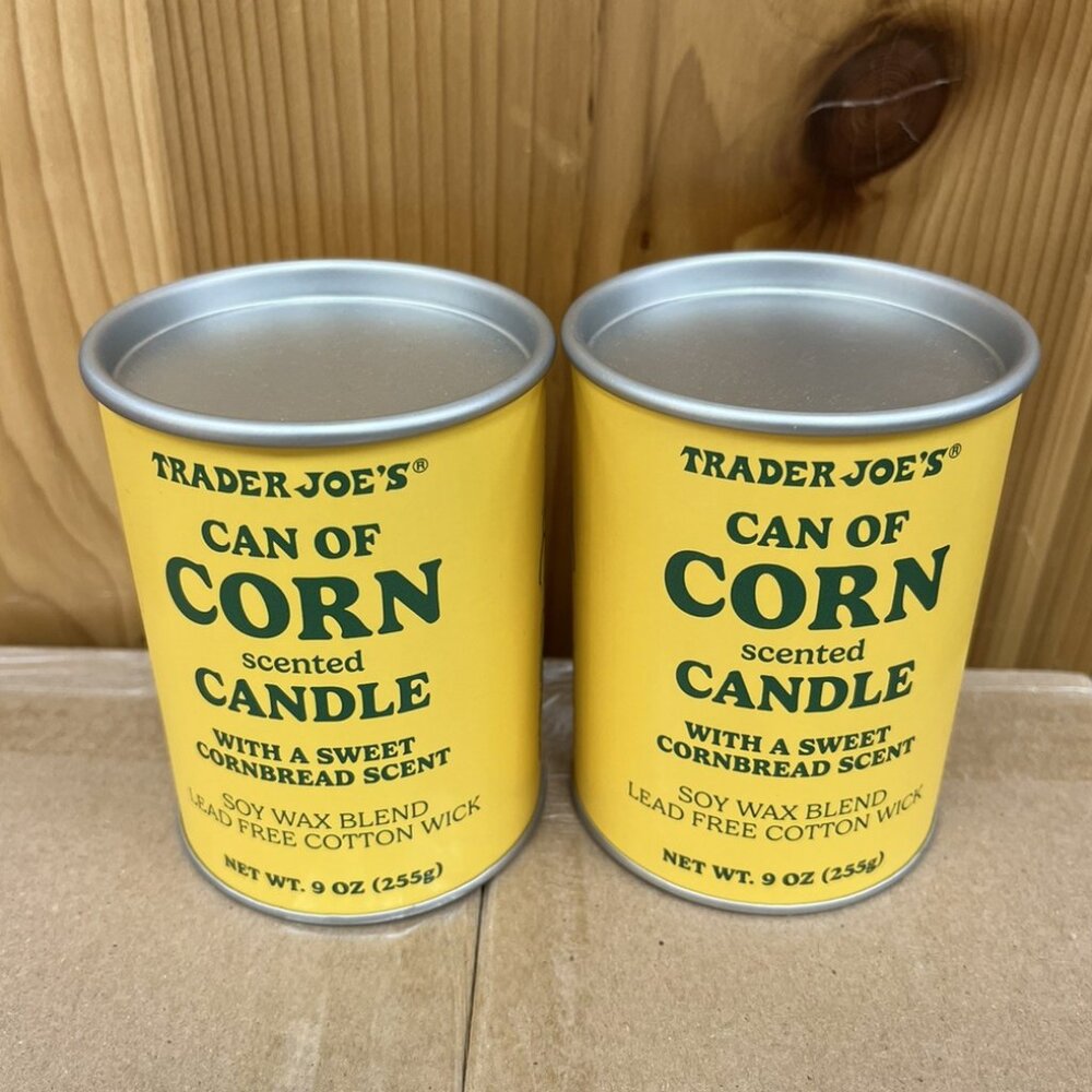 Trader Joe's Can Of Corn Scented Candle 9 Oz (Lot Of 2)